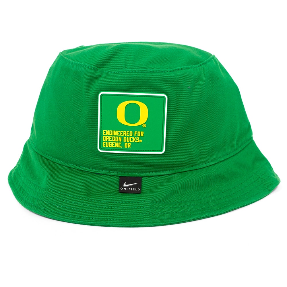 Classic Oregon O, Nike, Green, Bucket, Cotton, Accessories, Unisex, Football, Apex, Twill, Sideline, Patch, Hat, 915768